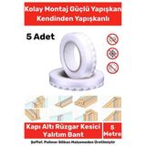 Ses Böcek Toz Önleyici Rüzgar Kesici Kapı Pencere Isı Izolasyon Yalıtım Şeffaf Şerit Bant 5Mt 5 Adet