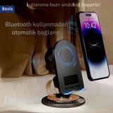 Ses Bombası Akustik Telefon Tutucu Kablosuz Gramafon Hoparlör Siyah