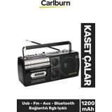 Ses Kayıt Özellikli Anten Retro Şık Taşınabilir Aux Bluetooth USB Sd Fm Radyo Nostaljik Kaset Çalar