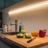 SESE ALÜMİNYUM LED KANALI KÖŞE PROFİL VE BEYAZ ÜST KAPAK 1 METRE BOŞ KASA