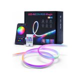 Sese Duyarlı Animasyonlu Rgb Kumandalı 5 Metre Neon Şerit Hortum Led Usb Ve App Uyumlu RGB