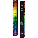 Sese Duyarlı Rgb LED Işık Şerit Müzik Ritmine Göre Renk Değiştiren Ambiyans Aydınlatma Otomatik Efektli Dekoratif Işık Sistemi - 18,5 cm