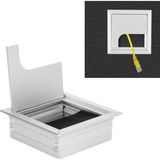 Sese Masaüstü Metal Kablo Kanalı Kapağı 8x8 cm Mat Krom 1 Adet - Gri