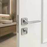 Sese Nida Modeli Kare Rozetli Inox WC Kapı Kolu