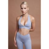 SESEH IVY Ön Büzgülü Seamless Toz Mavisi Scrunch Toparlayıcı Kadın Spor Tayt