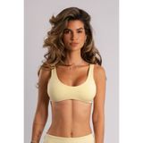 SESEH Seamless Dikişsiz Kumaş Sarı Çıkarılabilir Pedli Spor Sütyeni Scoop Spor Bra
