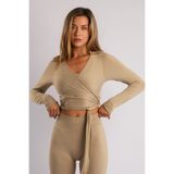 SESEH Seamless Dikişsiz Spor Kumaş Siyah Bağlamalı Bolero