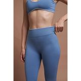 SESEH Sierra Mavi Çift Renk Seamless Scrunch Toparlayıcı Spor Tayt