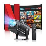 Seseno Projektör, Mini Projektör, 4K Fhd 1080P Taşınabilir Projektör, 11.0 5g Wifi 6 Bt 5.0 Destekler, Otomatik Düzeltme, 150 Inç, 360 Derece Dönebilir Akıllı Projektör, Telefon/pc - Ahşap