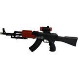 Sesli AK47 Tüfek Pilli Işıklı Sesli Oyuncak AK47 Tüfek - Açık Kahverengi