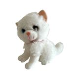 Sesli Ayakta Miyavlayan 28 Cm Peluş Kedi Oyuncak - Beyaz Beyaz