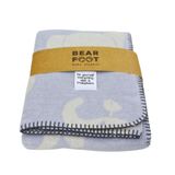 Sesli Bear Foot Pamuk Bebek Battaniyesi Mavi 100*75