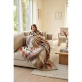 Sesli BohemHouse Çift Taraflı İki Renk Desenli Peluş Kalın Yumuşak Tek Kişilik Battaniye 2400Gr 160x220 cm