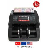 Sesli Karışık Para Sayma Makinesi Mıx 90, Tl ve Euro Karışık Sayım - Dolar Adet Sayım Müşteri Ekranı