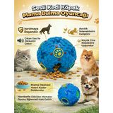 Sesli Kedi Köpek Mama Ödül Topu Zeka Geliştirici İnteraktif Eğitim Oyuncağı Mavi