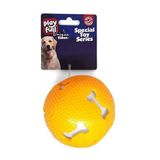 Sesli Kemik Desenli Plastik Top Köpek Oyuncağı 7,5 Cm Tcu