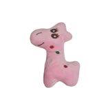 Sesli Peluş Köpek Isırma Oyuncağı (Zürafa) Pembe Pembe