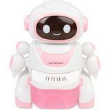Sesli ve Işıklı 2 Fonksiyonlu Oyuncak Sevimli Robot Süpürge - Sweeping Robot - Açık Pembe