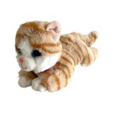 Sesli Yatan Miyavlayan 25 Cm Peluş Kedi Oyuncak - Kahve Kahve
