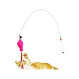 Sesli Zilli Balık Kedi Oltası Oyuncağı 90 CM pembe