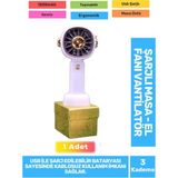 Sessiz 3 Kademeli Hafif Kablosuz 1200MAH Pervaneli Taşınabilir USB Şarjlı Masa El Fanı Vantilatör