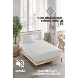 Sessiz Alez Yatak Koruyucu Kapitoneli Fitted Mikrofiber Beyaz Çift Kişilik