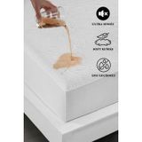 Sessiz Extra Yumuşak Bambu Desenli Sıvı Geçirmez Yatak Alezi 140x200