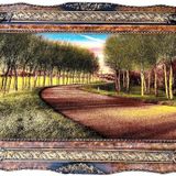 Sessiz Hatıralar Yolu Adlı İran Tebriz Halı Tablo 123x73cm - Duvar Halı Kilim Tablo