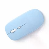Sessiz Kablosuz Mouse Bluetooth Usb Dongle Destekli Şarjlı Ofis Ve Ev Kullanımı İçin İdeal Mavi