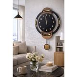 Sessiz Sarkaçlı Ahşap Duvar Saati 40x65cm İskandinav Tasarım Modern Salon Ofis Oda için Lüks Saat