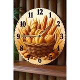 Sessiz Yuvarlak Ahşap Duvar Saati, Kuvars Hareketli 3D Görünümlü 2d Saat Sdw Mutfak Serisi 2 SDW150 - 33 x 33 cm