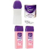 Sesu Roll-On Kartuş Ağda Pudralı(Hassas Cilt)2 Adet Ağda Makinesi Isıtıcısı Ağda Bezi
