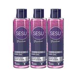 Sesu Shimmering Body Oil 3x150 ml Simli Cilt Bakım Yağı