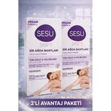 Sesu Sir Ağda Bantları 32 Adet Vegan Formula Tüm Vücut Yüz İçin Soğuk Ağda Bandı 2'Li Paket