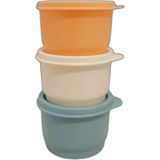 Set (3) Buzdolabı Uno 120 ml Renkli Turuncu Beyaz Mavi Kutu Stok Saklama Kabı Julchen