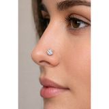 SET 925 Ayar Gümüş Yuvarlak ( 4 mm ) Zirkon Taşlı Burun Piercing Hızma ( Büyük Boy) - 2 Adet