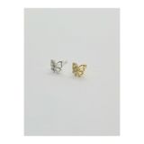 Set 925 Ayar Gümüş Zirkon Taşlı ' KELEBEK ' Burun Piercing Hızma (En:4 mm Boy: 4 mm) Bar Uzunluğu: 7 mm