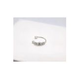 Set 925 Gümüş Sıkıştırmalı, Fake, Deliksiz, Ayarlanabilir Zirkon Taşlı Halka Hızma (Çap: 10 mm )