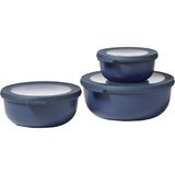 Set Cirqula Round 3 Parça Yuvarlak Saklama Kabı (350+750+1250) - Nordic Denim