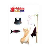 Set Kedi Oltası, Sesli Peluş Kumaş Kedi Oyuncağı ( Fishy ve Caty )