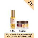Set Maca Özü Onarıcı Repair Kolajen Saç Maskesi 250 ml + Argan Yağı 50 ml Karsel