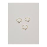 Set Paslanmaz Çelik (3 ADET )Beyaz Taşlı Altın Kaplama Halka Burun Piercing Hızma(Çap 9 mm ) (Taş 1,5mm)
