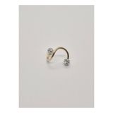 Set Paslanmaz Çelik Altın Kaplama Kıvrımlı Taşlı Top Uçlu Tragus Piercing(Uzunluk:15 mm-Top çap:4 mm)