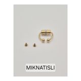 Set Paslanmaz Çelik Mıknatıslı Delik Gerektirmeyen Fake Burun Halkası Piercing (En - Boy :14 mm )