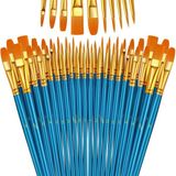Set Sanatçı Fırcası Seti 10'lu Paket Naylon Fırca Resim Akrilik Ince Fırca Sulu Boya ve Yüz Boyama Kendin Yap El Sanatları Için Toplam 50 Fırca