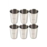 Set Standart Boy 220cc Paslanmaz Çelik Bardak Metal Su Çay Bardağı Kırılmaz Garantili Bardak 6 Adet
