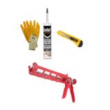Set Tabancalı Şeffaf Silikon I (280 Ml Silikon, Silikon Tabancası, Nitril Eldiven, Maket Bıçağı)