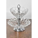 SETA REGINA 2 KATLI MEYVELİK SİVRİ KRİSTAL SILVER 35 * 32 CM