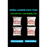 SETA Shop 84 Mineralli Doğal Çankırı Kristal Kaya Tuzu 2 Kg Toz Öğütülmüş + 2 Kg Granül