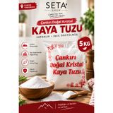 SETA Shop Çankırı Doğal Kristal Kaya Tuzu 5 KG | İnce Öğütülmüş Sofralık Kaya Tuzu | Kırmızı Etiket